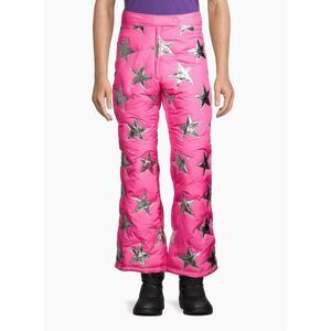 NWT ERL Eraldo Metallic Star Print Flared Trouser Pink Silver Size Medium $998